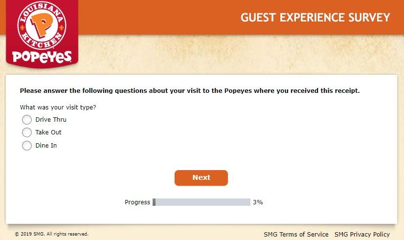 TellPopeyes Guest Experience Survey